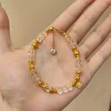 金杰福 六棱转运珠轻奢雕花天然 白水晶 手串 女款