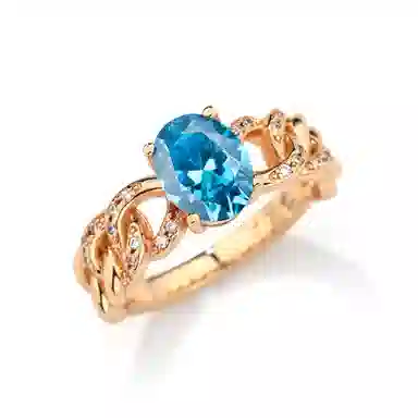 金杰福 异型椭圆复古时尚小众质感 培育钻石 戒指 女款