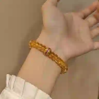 金杰福 财运之石 阿塞黄转运气质百搭招财好运 水晶 玉石手串 女款