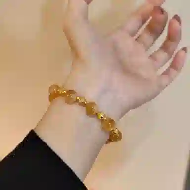 金杰福 财运貔貅聚财招财转运天然 黄水晶 手串 女款