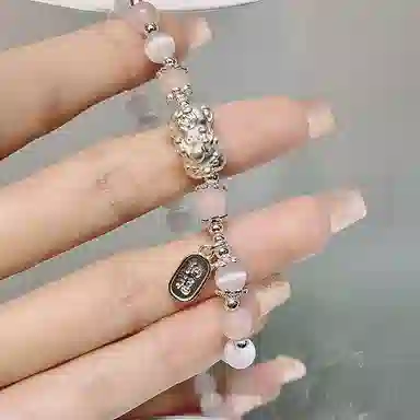 金杰福 貔貅 招财 吞金兽 国潮 新中式 福牌 转运珠 猫眼石 手链 男女同款情侣款