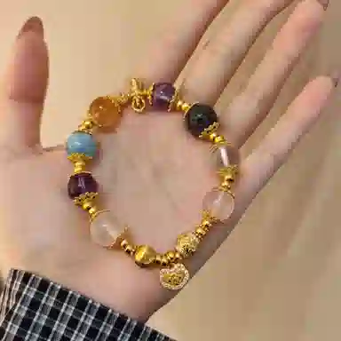 金杰福 招财转运盘缠#好运天然 多色水晶 手串 男女同款情侣款