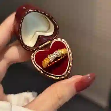 金杰福 麦穗蝴蝶结 时尚简约 培育钻石 戒指 女款