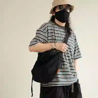 MYBRANDORIGINAL Nylon Crossbody Bag Black