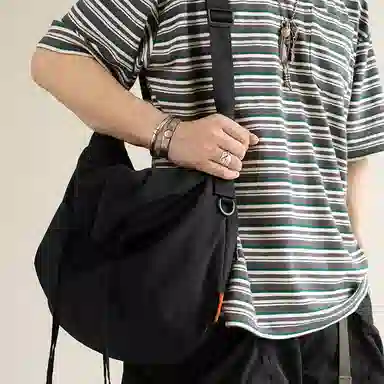 MYBRANDORIGINAL Nylon Crossbody Bag Black