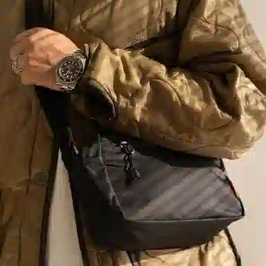 MYBRANDORIGINAL Nylon Crossbody Bag Small Black