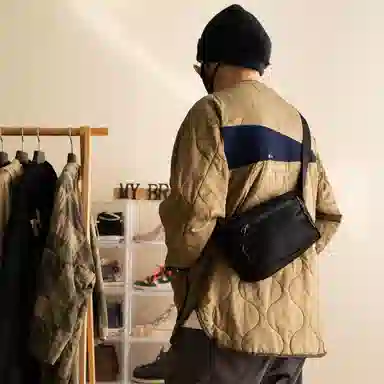 MYBRANDORIGINAL Nylon Crossbody Bag Small Black