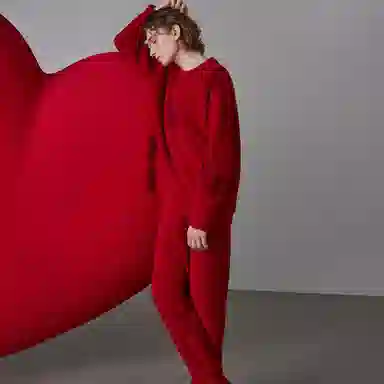 同语 本命年红色睡衣男秋冬珊瑚绒结婚套装半边绒加厚加绒男士家居服 家居套装 男款 勃艮第红