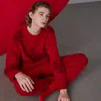 同语 本命年红色睡衣男秋冬珊瑚绒结婚套装半边绒加厚加绒男士家居服 家居套装 男款 勃艮第红