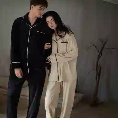 同语 情侣睡衣海岛绒秋冬季加厚男女士套装可外穿珊瑚绒家居服冬天 家居套装 情侣款 墨蓝色