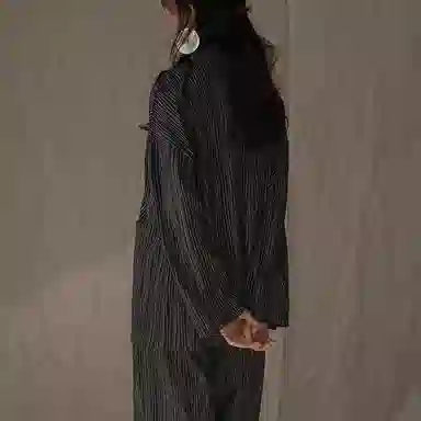 同语 情侣睡衣女春秋季纯棉薄款家居服男女全棉休闲韩版可外出套装 家居套装 情侣款 深灰色
