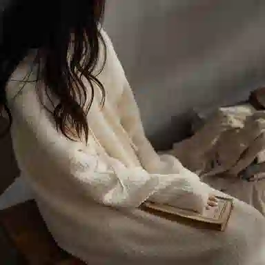 同语 半边绒软绵绵睡衣珊瑚绒加厚款连帽可外穿睡裙 女款 橘白色