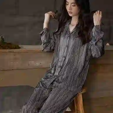 同语 情侣睡衣女春秋季纯棉薄款家居服男女全棉休闲韩版可外出套装 家居套装 情侣款 深灰色