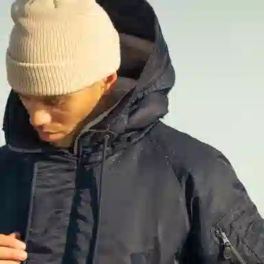 AKCLUB Vintage Quilted Hooded Coat Military Gray