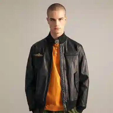 AKCLUB Retro Series Black Leather Jacket