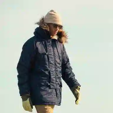 AKCLUB Vintage Quilted Hooded Coat Military Gray