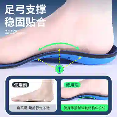 邦尼世家 扁平足矫形专用 儿童 成人足弓支撑舒适吸汗 高足弓矫正垫片 聚氨酯 鞋垫 男女同款情侣款