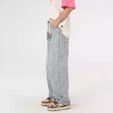 PASET Flame Embroidery Jeans