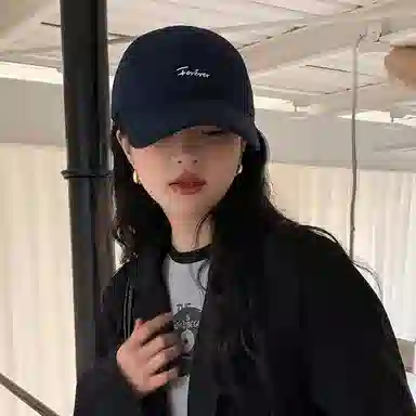冠辉 简约百搭英文刺绣棒球帽户外出行防晒遮阳大头围显脸小 棉 鸭舌帽 男女同款情侣款
