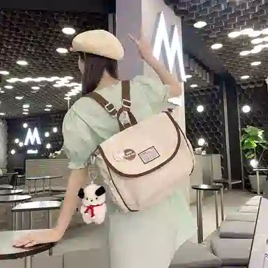 尼格尔 学生斜挎包女生单肩包韩版尼龙初中高中上课补习书包百搭包包 多色