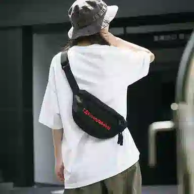 尼格尔情侣简约单肩斜挎包 街头休闲百搭运动单肩包 尼龙个性质感便携式胸包  男女同款