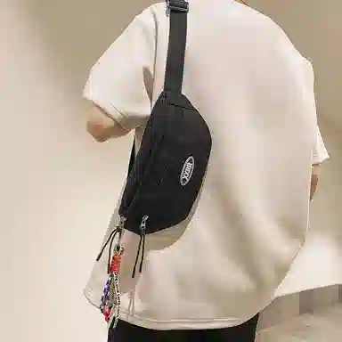 尼格尔手机腰包潮牌男士胸包日系简约轻便尼龙单肩小背包女休闲运动斜挎包男女同款情侣款 多色