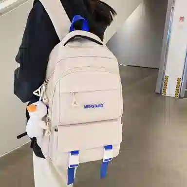 尼格尔 书包男女新款中大学生大容量时尚潮流尼龙双肩包韩版休闲简约背包 男女同款情侣款 多色