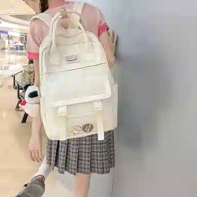 尼格尔大容量双肩包女高中生尼龙电脑旅行背包初中生书包女大学生韩版高颜值 多色