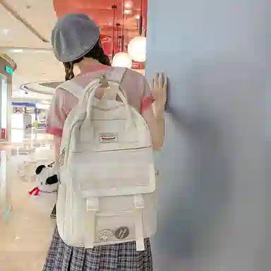 尼格尔大容量双肩包女高中生尼龙电脑旅行背包初中生书包女大学生韩版高颜值 多色