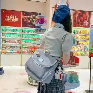 尼格尔 学生斜挎包女生单肩包韩版尼龙初中高中上课补习书包百搭包包 多色