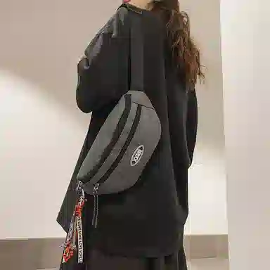 尼格尔手机腰包潮牌男士胸包日系简约轻便尼龙单肩小背包女休闲运动斜挎包男女同款情侣款 多色