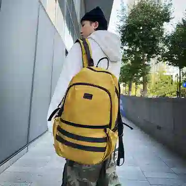 尼格尔 日系双肩包潮酷大学生书包高中生休闲旅行电脑背包大容量 尼龙 男女同款情侣款 多色