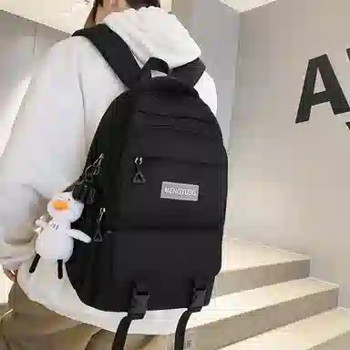 尼格尔 书包男女新款中大学生大容量时尚潮流尼龙双肩包韩版休闲简约背包 男女同款情侣款 多色