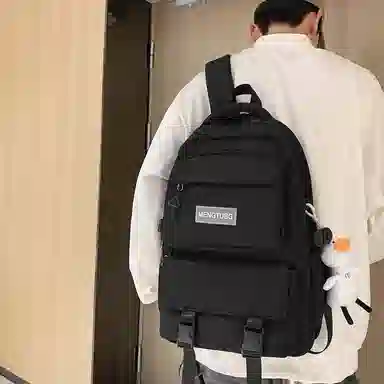 尼格尔 书包男女新款中大学生大容量时尚潮流尼龙双肩包韩版休闲简约背包 男女同款情侣款 多色