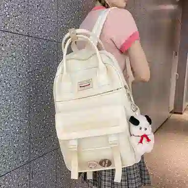 尼格尔大容量双肩包女高中生尼龙电脑旅行背包初中生书包女大学生韩版高颜值 多色