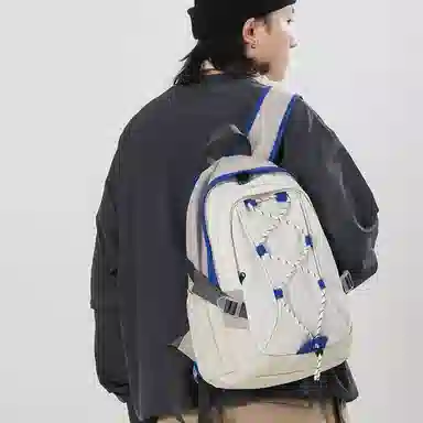 尼格尔 潮流时尚双肩包旅游休闲背包通勤大容量初高中学生书 尼龙 男女同款情侣款 多色