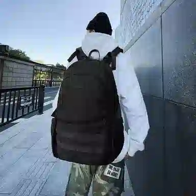 尼格尔 日系双肩包潮酷大学生书包高中生休闲旅行电脑背包大容量 尼龙 男女同款情侣款 多色