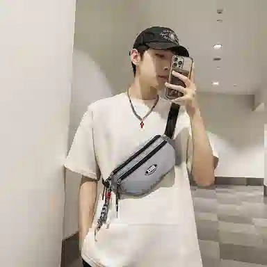 尼格尔手机腰包潮牌男士胸包日系简约轻便尼龙单肩小背包女休闲运动斜挎包男女同款情侣款 多色