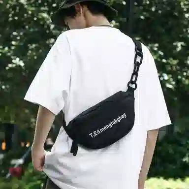 尼格尔情侣简约单肩斜挎包 街头休闲百搭运动单肩包 尼龙个性质感便携式胸包  男女同款