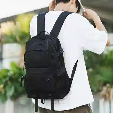 尼格尔日系潮流机能背包男双肩包大容量 尼龙旅行包大中学生书包潮牌休闲男包