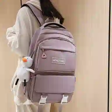 尼格尔 书包男女新款中大学生大容量时尚潮流尼龙双肩包韩版休闲简约背包 男女同款情侣款 多色