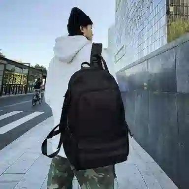 尼格尔 日系双肩包潮酷大学生书包高中生休闲旅行电脑背包大容量 尼龙 男女同款情侣款 多色