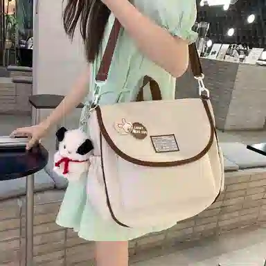 尼格尔 学生斜挎包女生单肩包韩版尼龙初中高中上课补习书包百搭包包 多色