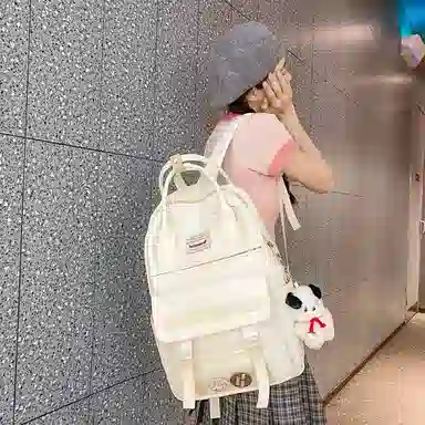 尼格尔大容量双肩包女高中生尼龙电脑旅行背包初中生书包女大学生韩版高颜值 多色