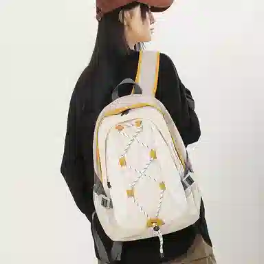 尼格尔 潮流时尚双肩包旅游休闲背包通勤大容量初高中学生书 尼龙 男女同款情侣款 多色