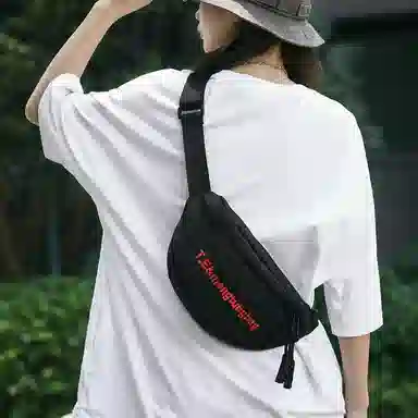 尼格尔情侣简约单肩斜挎包 街头休闲百搭运动单肩包 尼龙个性质感便携式胸包  男女同款