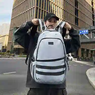 尼格尔 日系双肩包潮酷大学生书包高中生休闲旅行电脑背包大容量 尼龙 男女同款情侣款 多色