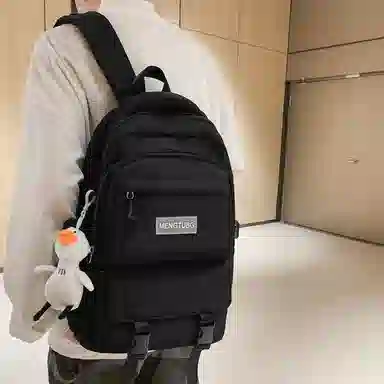 尼格尔 书包男女新款中大学生大容量时尚潮流尼龙双肩包韩版休闲简约背包 男女同款情侣款 多色