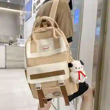 尼格尔大容量双肩包女高中生尼龙电脑旅行背包初中生书包女大学生韩版高颜值 多色