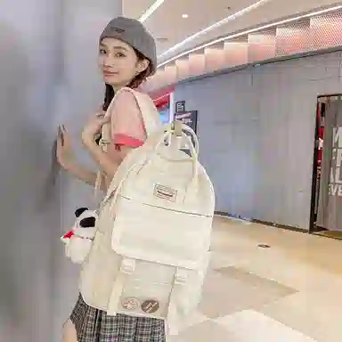 尼格尔大容量双肩包女高中生尼龙电脑旅行背包初中生书包女大学生韩版高颜值 多色